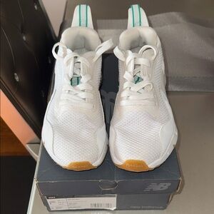 Reebok Kids White Sneakers with Green Highlights